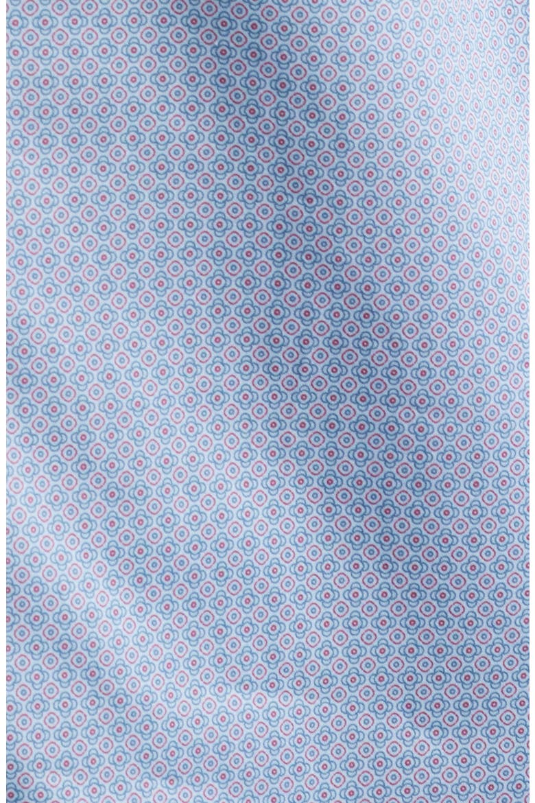 Keith Geometric Print Short Sleeve Button-Down Shirt, Alternate, color, RUDDY BLUE