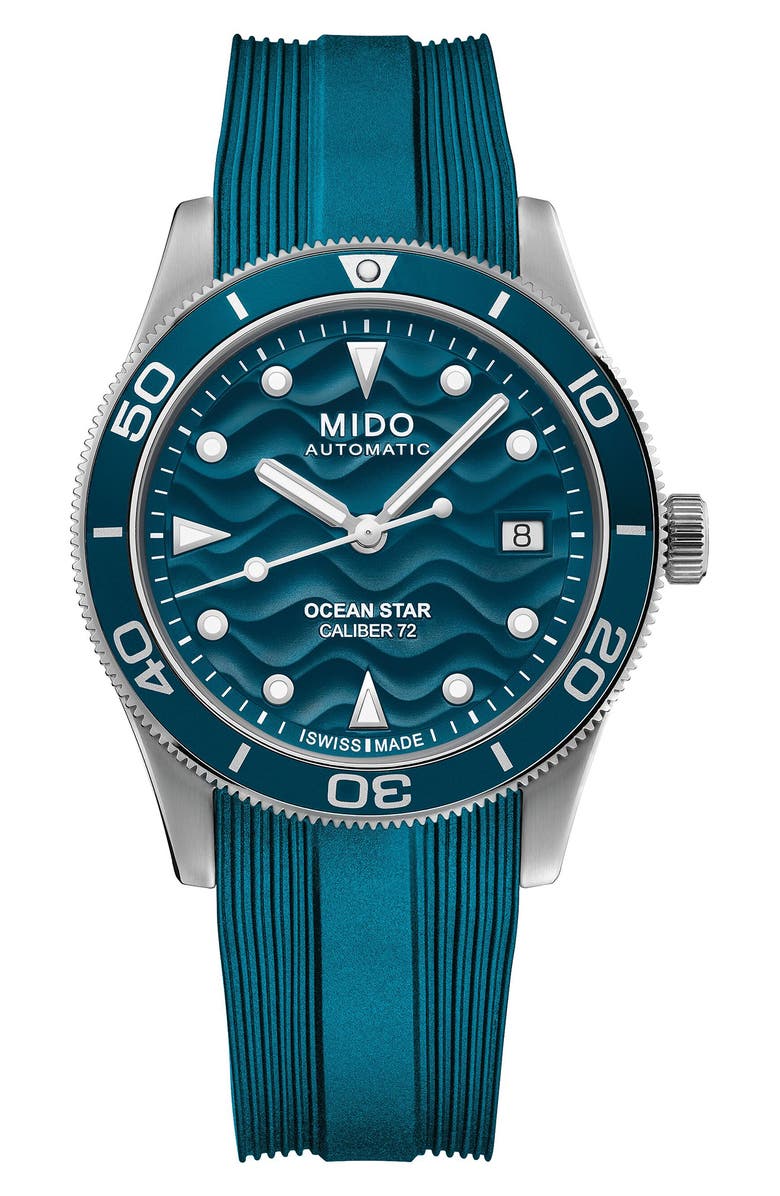 MIDO Ocean Star Captain Automatic Watch Gift Set, 39mm, Alternate, color, Blue