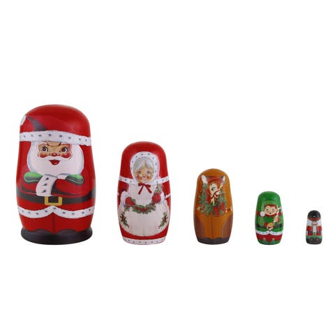 Set of 5 Nesting Wood Figures