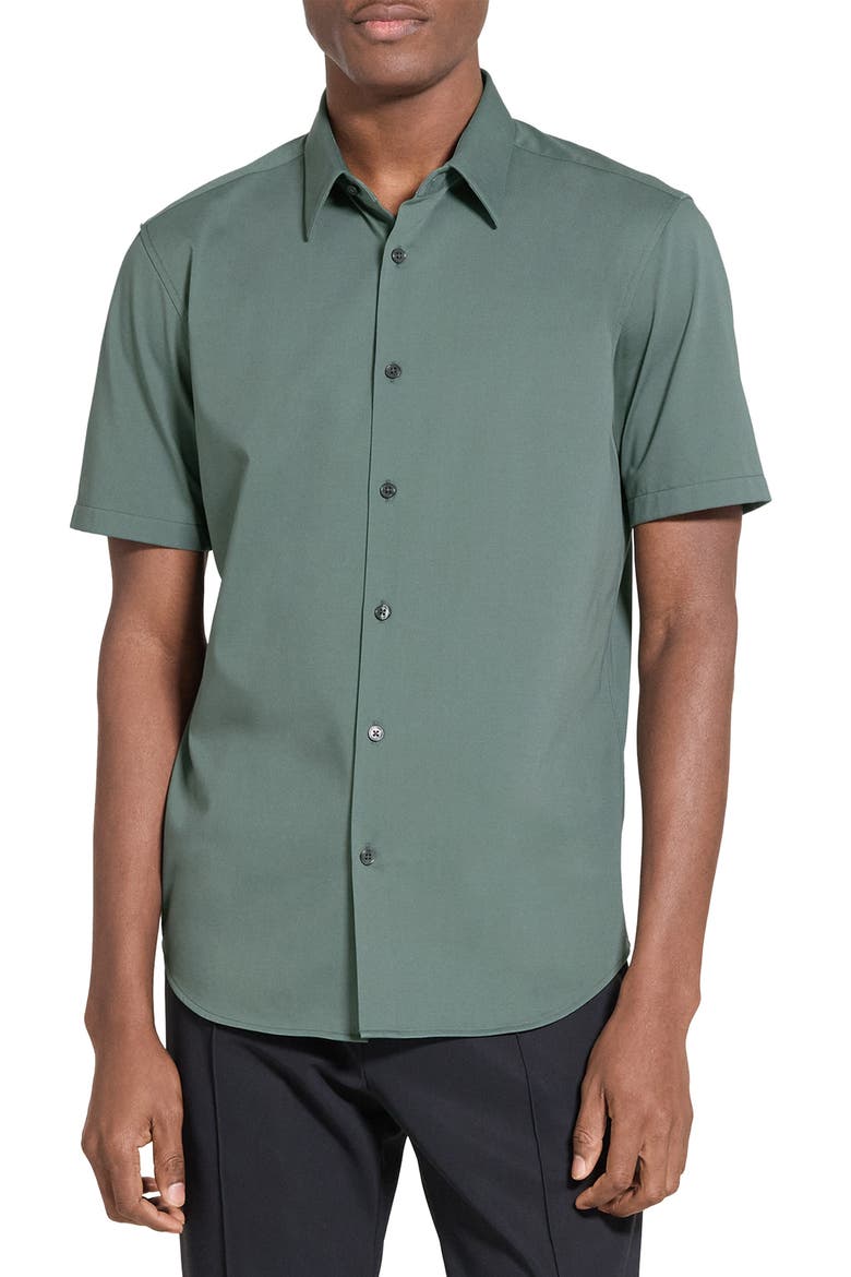 Irving Short Sleeve Button-Up Shirt, Main, color, LIGHT PINE GROVE - 2QL