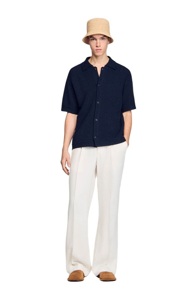 SANDRO Jute shirt, Alternate, color, Navy Blue