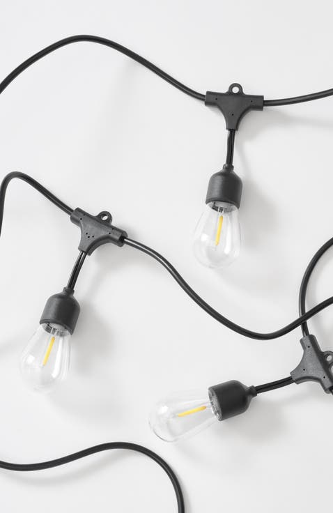 27 ft, 12 Light Solar Powered Heavy Duty LED Outdoor String Lights, Shatterproof and Weatherproof Bulbs