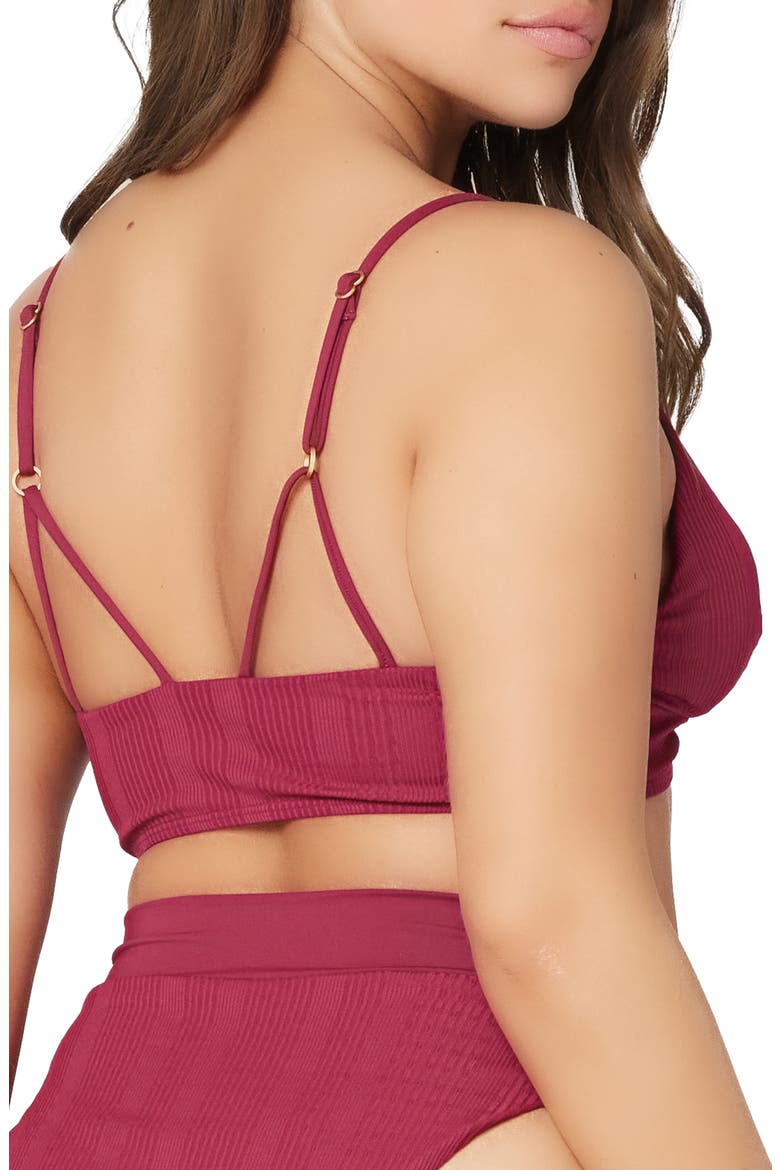 L Space Siren Bikini Top, Alternate, color, CABERNET