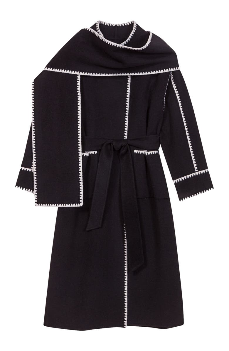 maje Two-tone double-faced coat, Alternate, color,