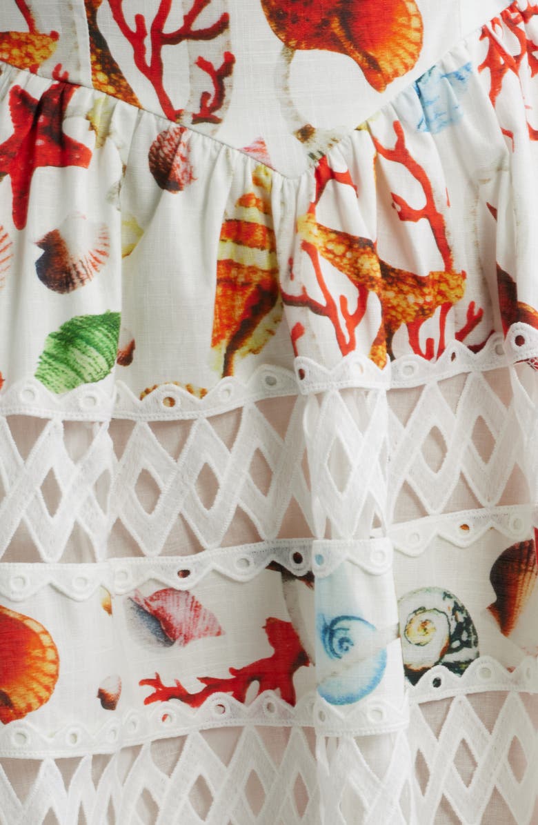 LAYERED WITH LOVE Giorgia Lace Inset Cotton Mini Sundress, Alternate, color, Seashell