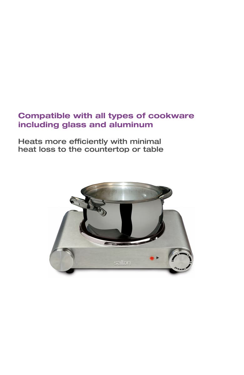 Salton Portable Infrared Cooktop - Single, Alternate, color, Silver