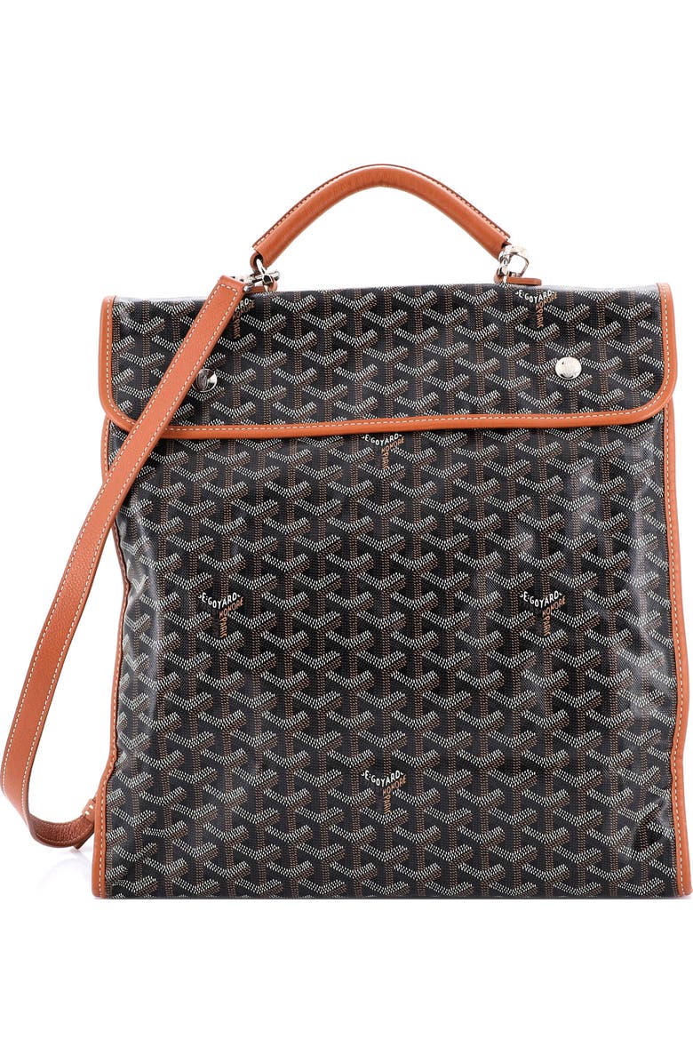 Pre-Owned Goyard Saint Leger Briefcase Backpack Coated Canvas, Main, color, Brown