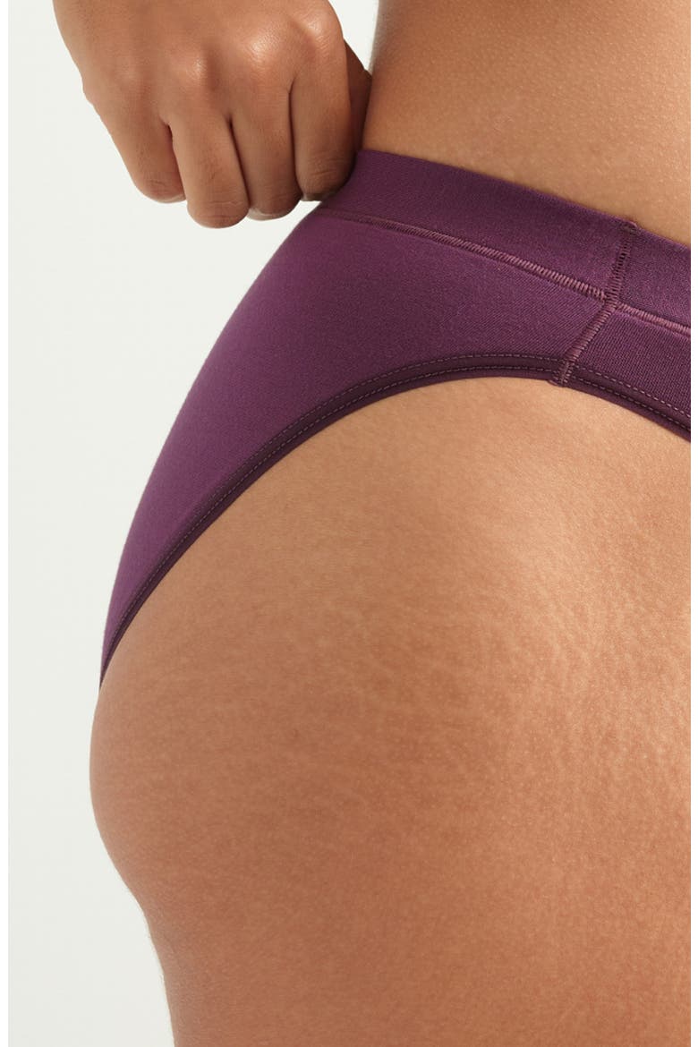 Period & Leakproof Regular Absorbency Comfort Bikini, Alternate, color, DEEP PLUM