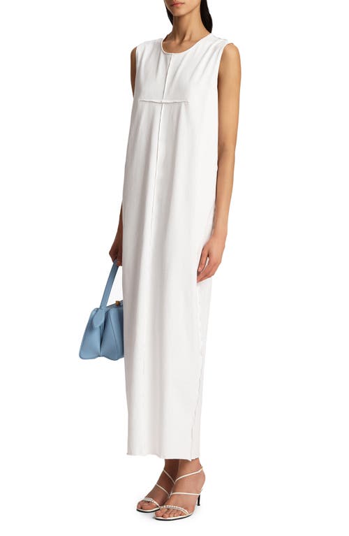 Khaite Hal Paneled Cotton-jersey Midi Dress In White