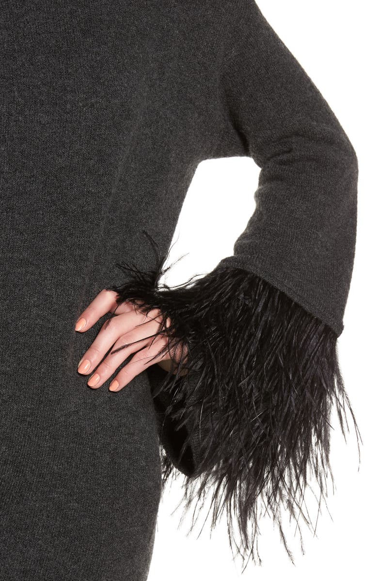 Chelsea28 Feather Trim Sweater, Alternate, color,