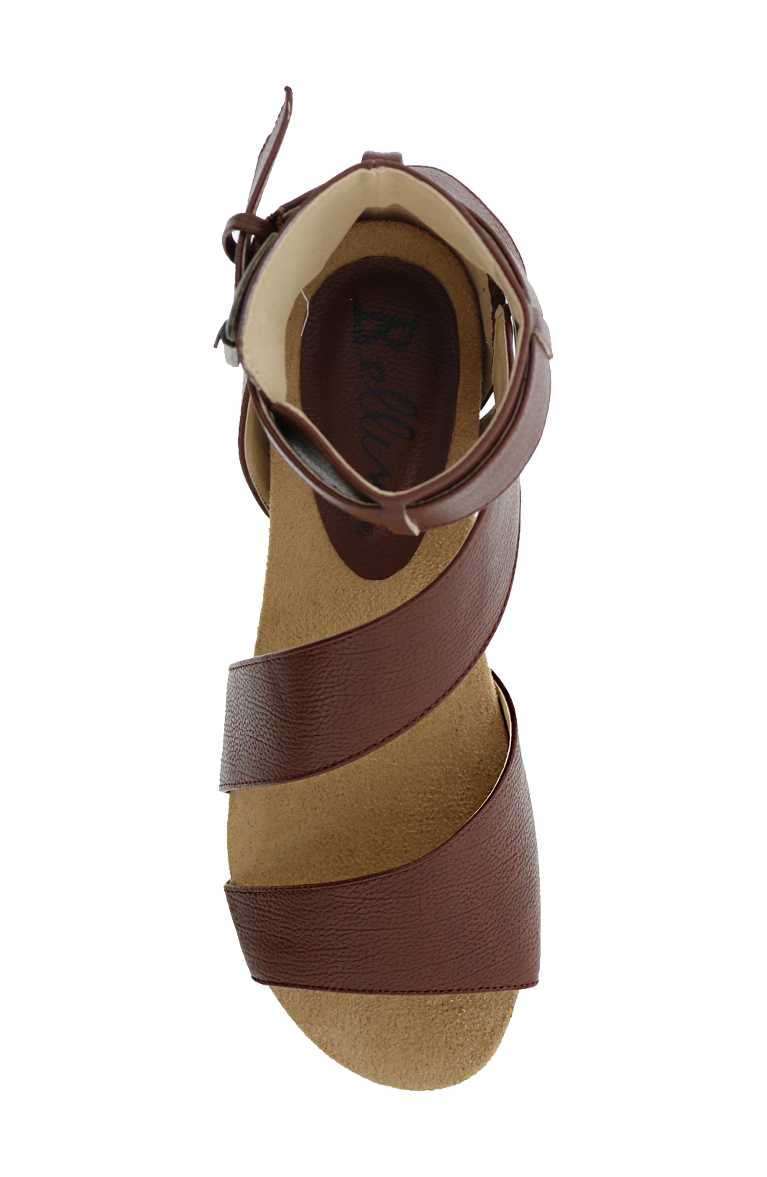 Nambi Ankle Strap Flat Sandal, Alternate, color, BROWN