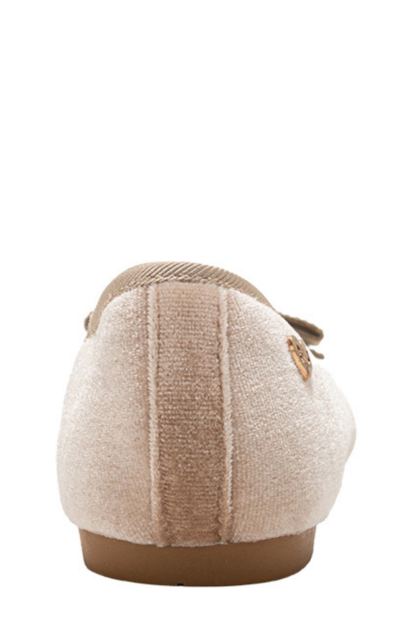 bebe Kids' Embellished Bow Ballet Flat, Alternate, color, Taupe