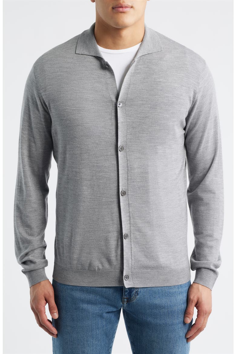 Crown Crafted Merino Wool Cardigan, Alternate, color, GALE GREY