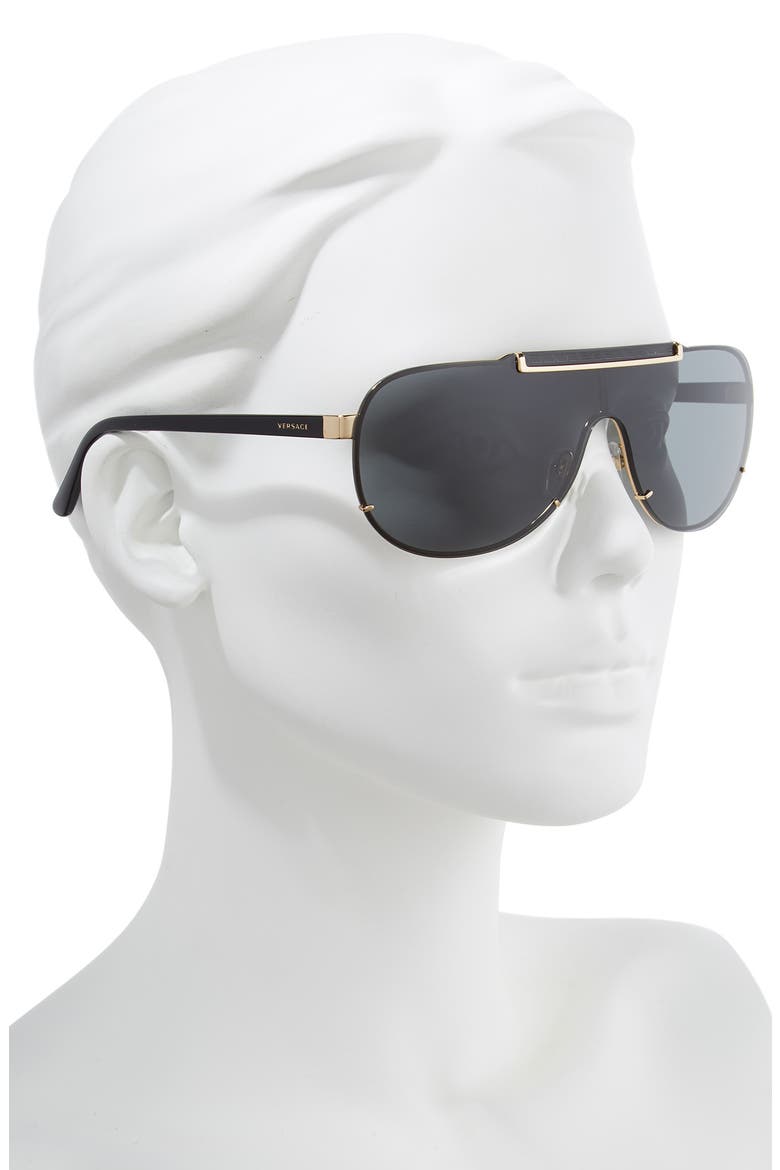 40mm Shield Sunglasses, Alternate, color, GOLD / DARK GREY