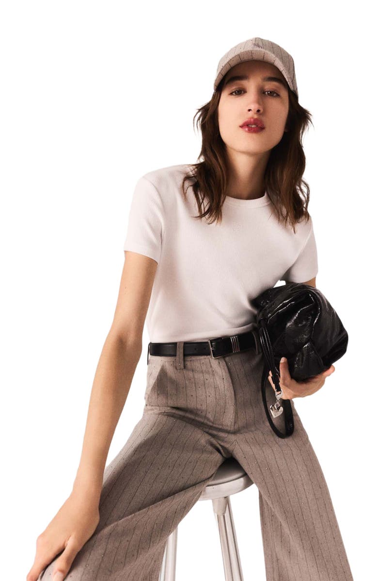 maje Cotton T-shirt, Alternate, color, White