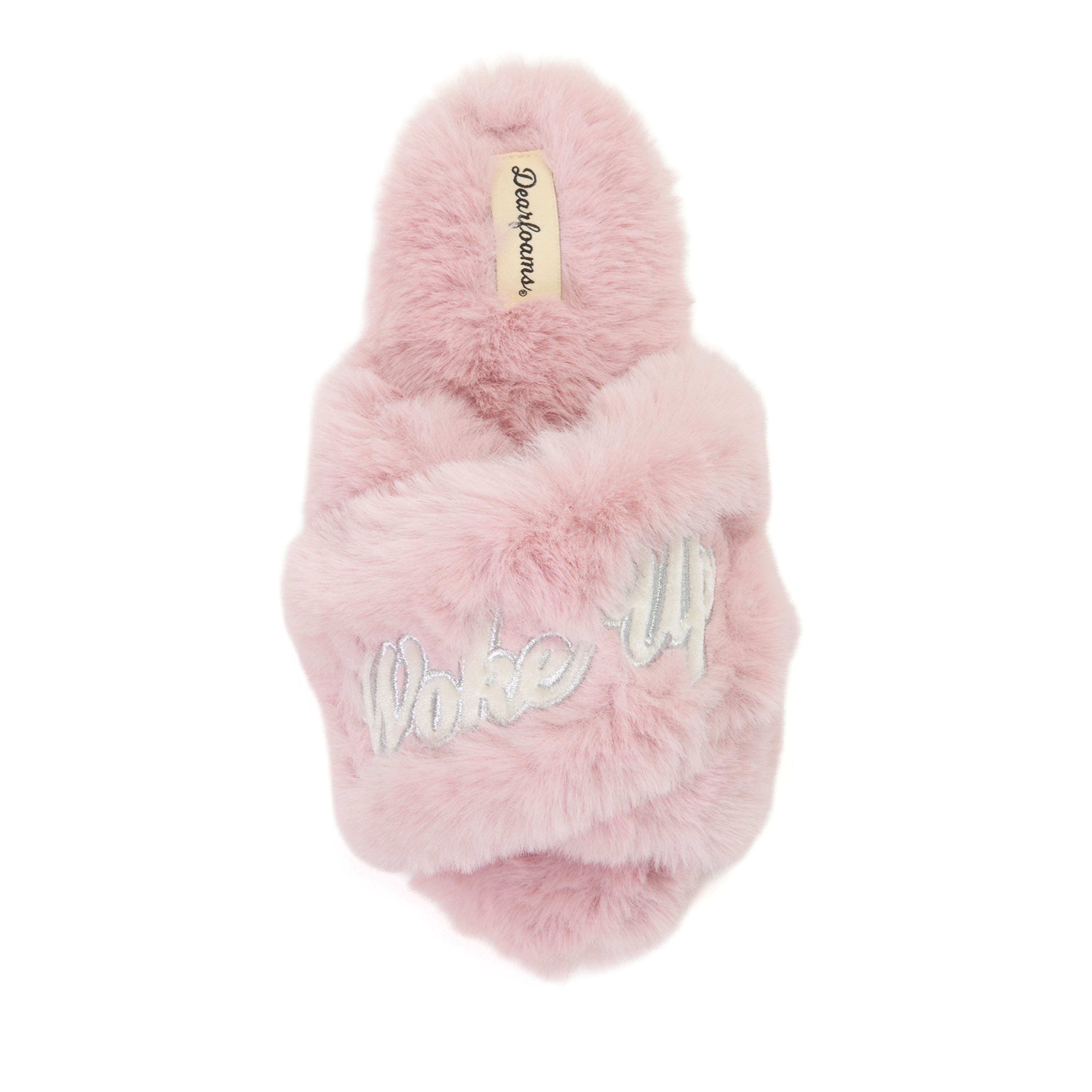 Fur Slide Slippers, Alternate, color, PALE MAUVE