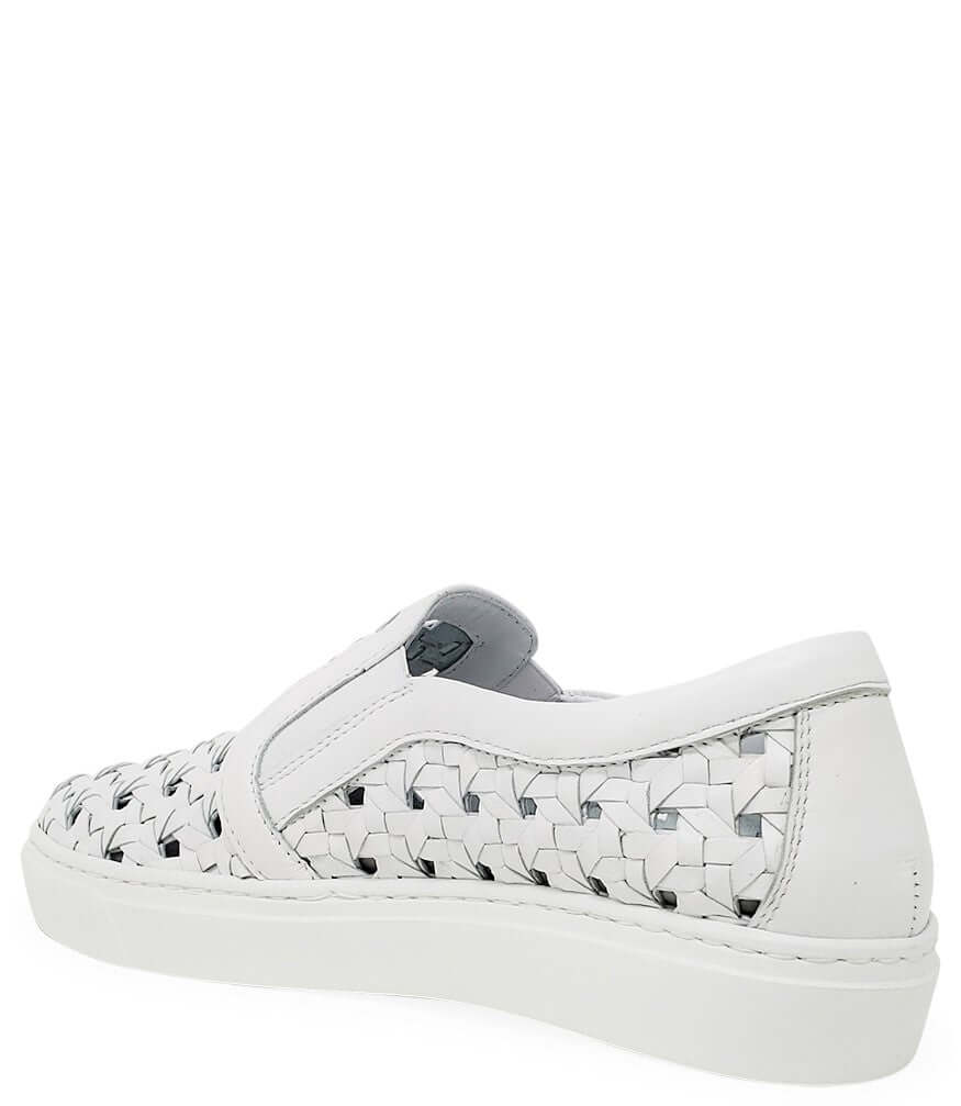 Leather Woven Sneaker, Alternate, color, White