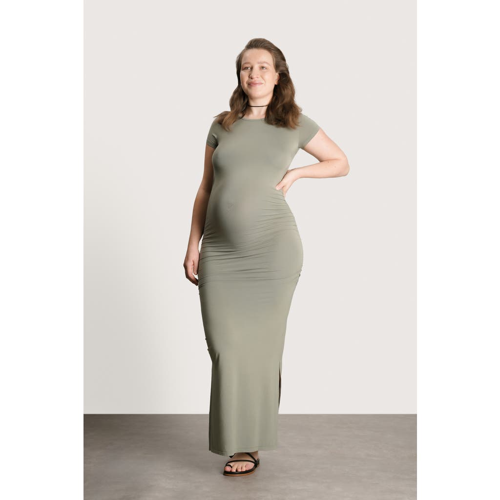 Nom Maternity James Maxi Maternity Dress In Green