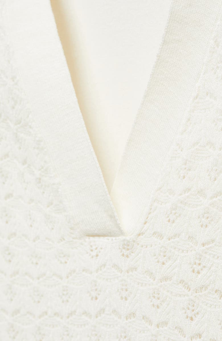 MANGO Stripe Trim Sweater Polo, Alternate, color, 