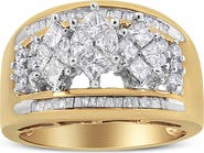 Haus of Brilliance 10K Gold 1 1/2 Cttw Pear Shaped 3 Stone Style Diamond Ring Band