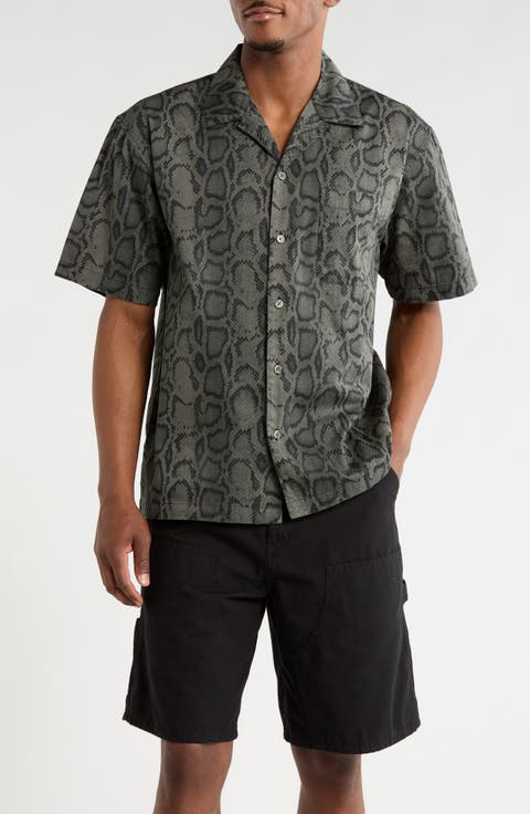 Snake Camo Cotton Twill Camp Shirt
