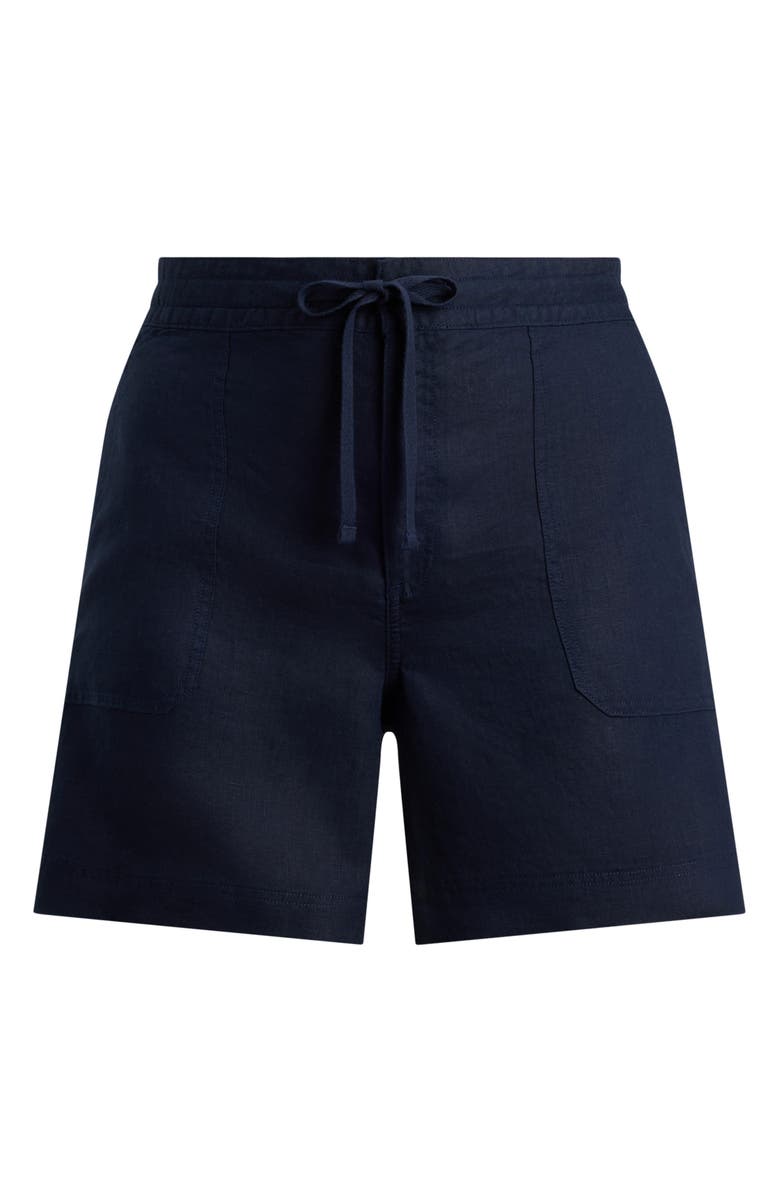 Lauren Ralph Lauren Linen Drawstring Shorts, Alternate, color, Lauren Navy Blue