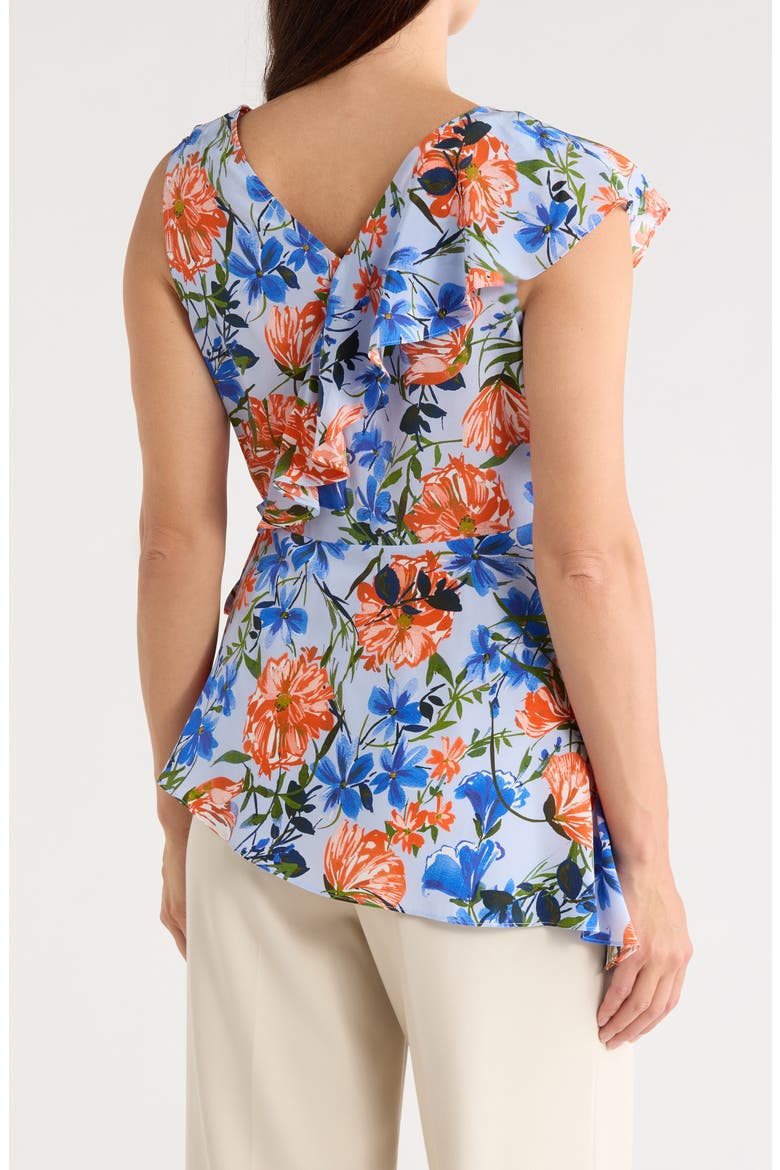 The Sloane Silk Wrap Top, Alternate, color, POOL BLUE FLORAL