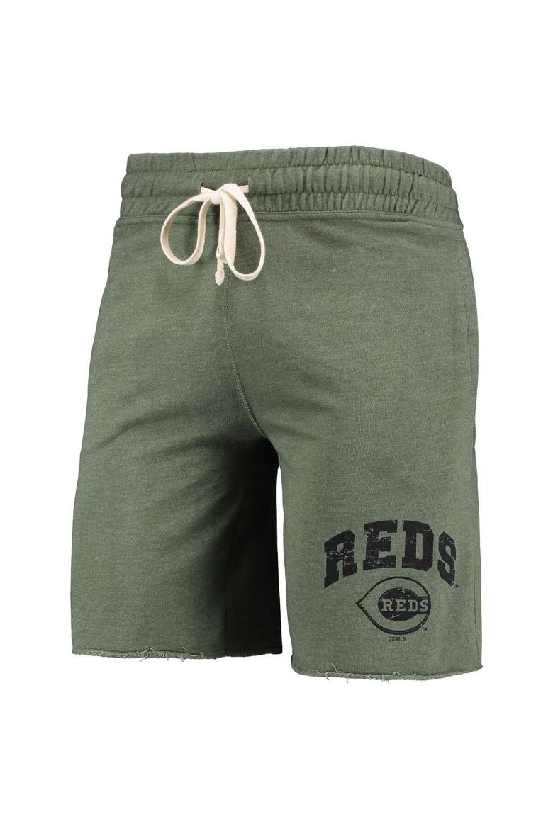 Men's Concepts Sport Heathered Olive Cincinnati Reds Mainstream Tri-Blend Shorts, Alternate, color, Green