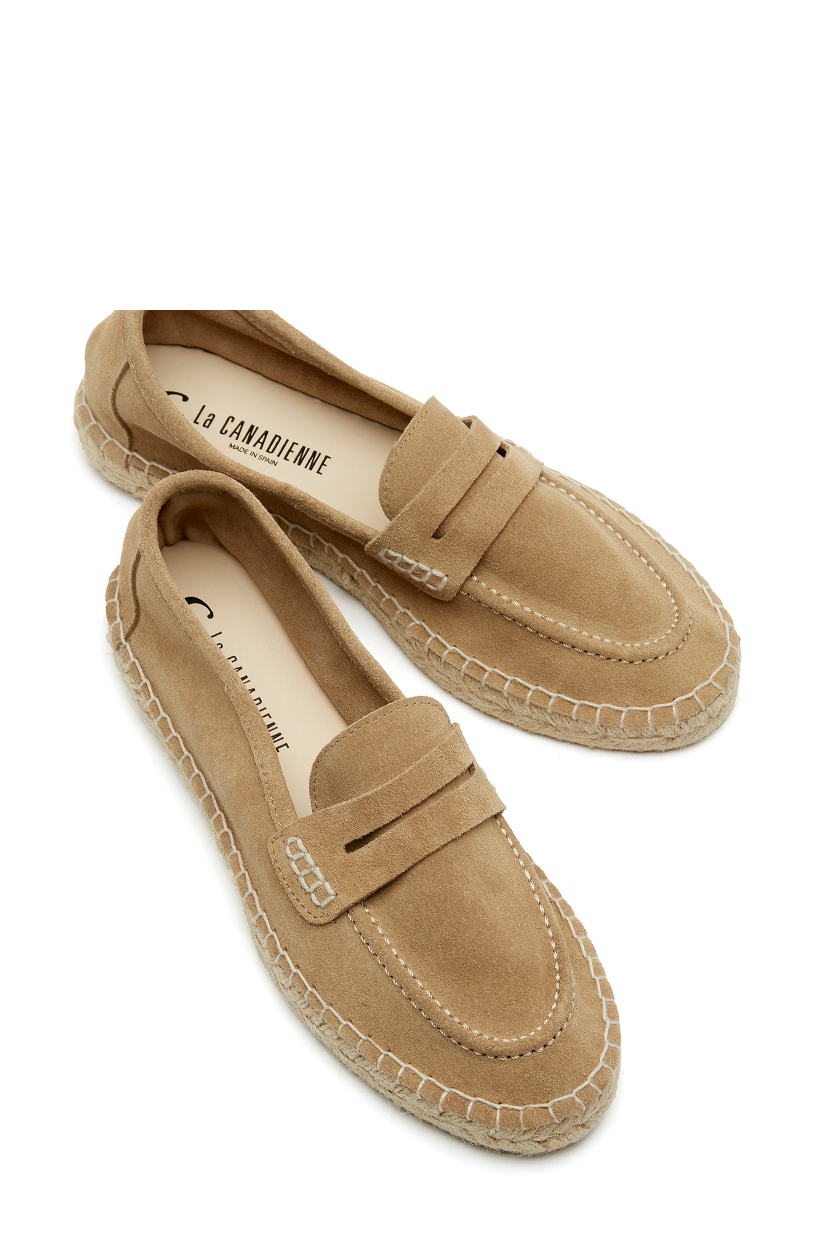 La Canadienne Cash Espadrille Loafer, Alternate, color, Sand Suede