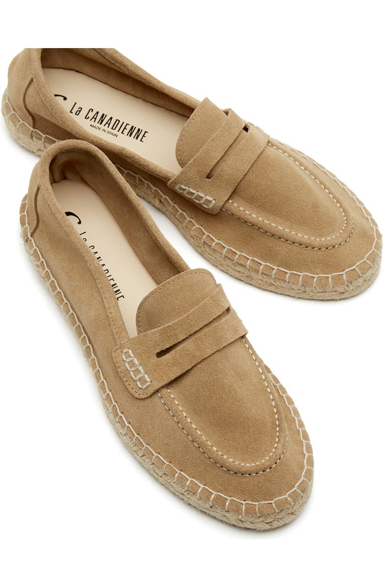 La Canadienne Cash Espadrille Loafer, Alternate, color, Sand Suede