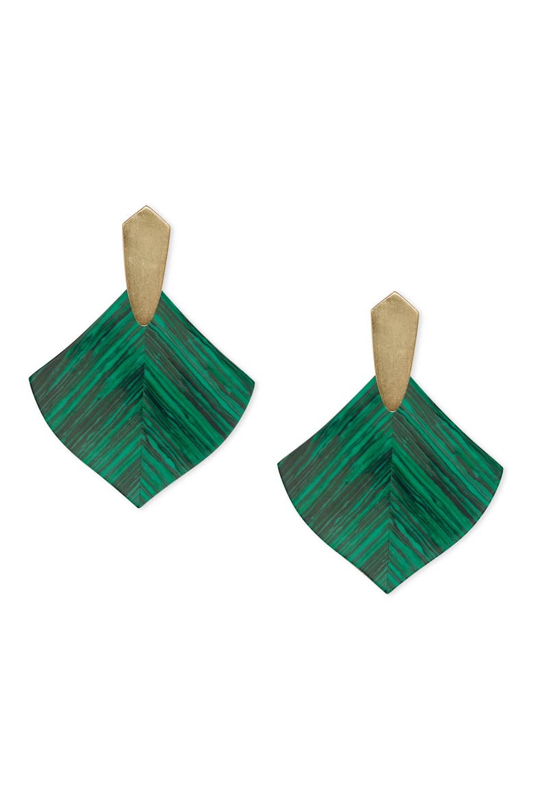 Astoria Statement Earrings, Alternate, color, GREEN CALSILICA/ GOLD