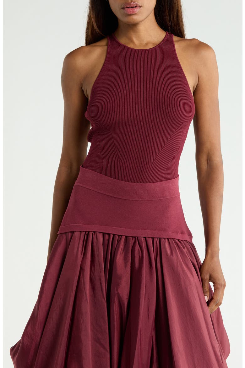 Reza Compact Rib Racerback Tank, Main, color, CRANBERRY
