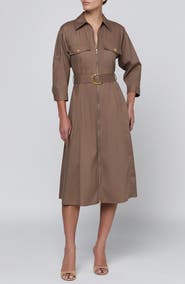 L'AGENCE Callen Midi Shirt Dress