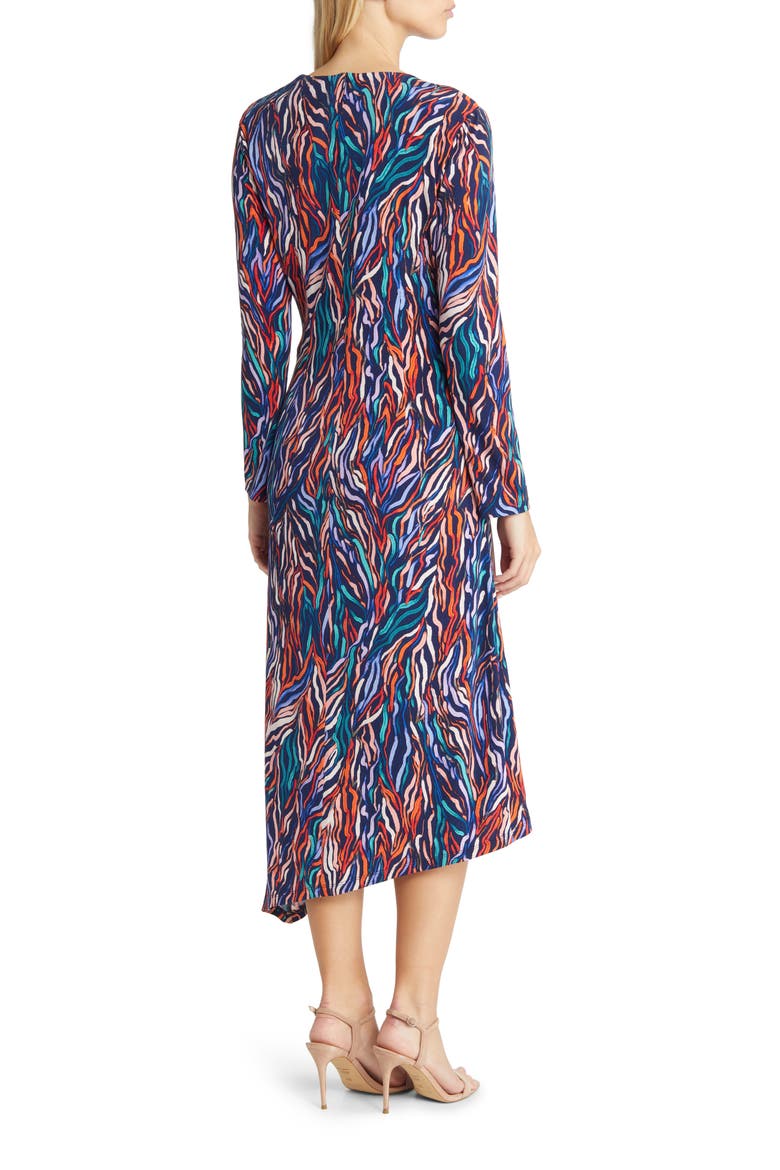 Asymmetric Long Sleeve Dress, Alternate, color, NAVY/ TANGERINE/ PERIWINKLE