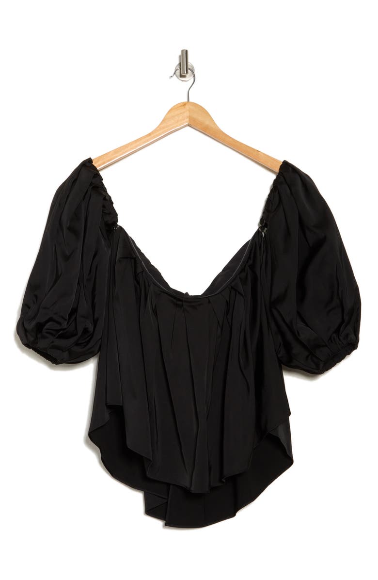 Alice + Olivia Jupiter Off the Shoulder Top, Alternate, color, Black