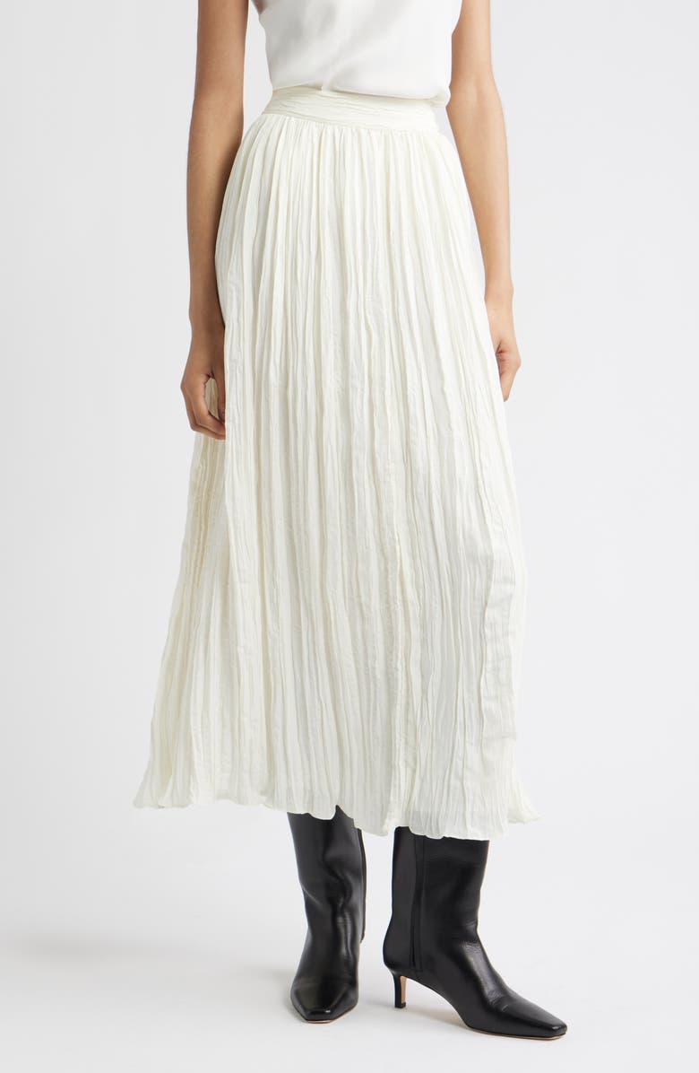 Nordstrom Crinkle A-Line Maxi Skirt, Main, color, Ivory Tofu