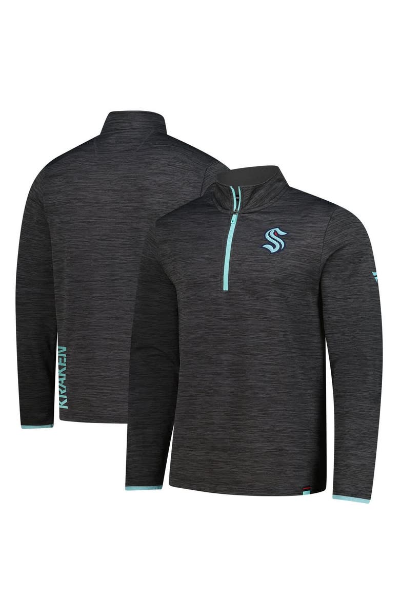 FANATICS Men's Fanatics  Heather Charcoal Seattle Kraken Authentic Pro Lightweight Quarter-Zip Pullover, Main, color, Heather Charcoal