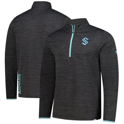 Men's Fanatics  Heather Charcoal Seattle Kraken Authentic Pro Lightweight Quarter-Zip Pullover