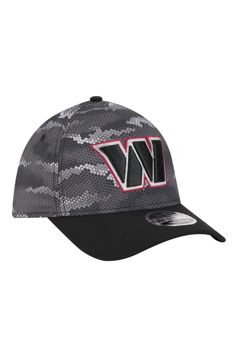 Men's New Era  Black Washington Commanders Camo A-Frame 39THIRTY Flex Hat, Alternate, color, Black