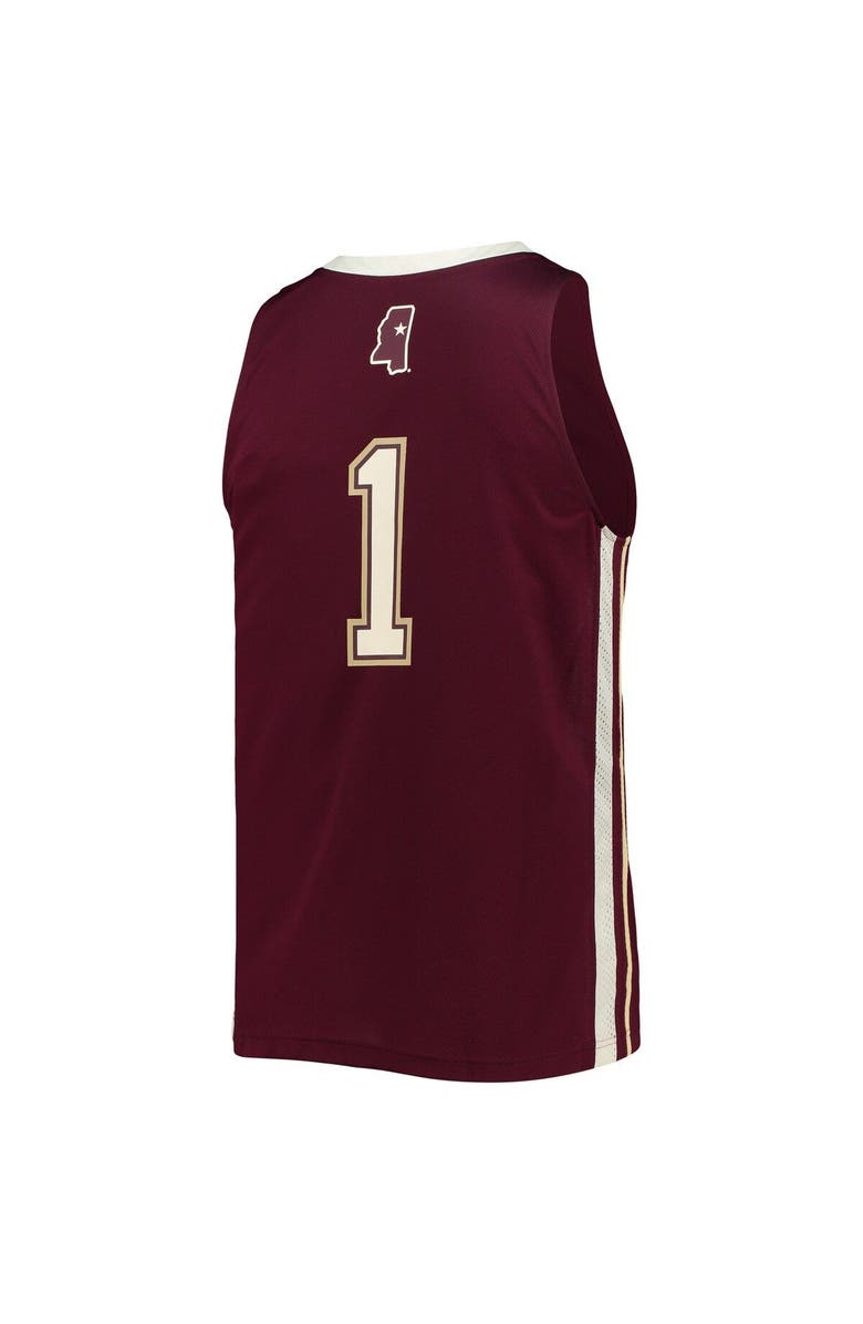 adidas Men's adidas #1 Maroon Mississippi State Bulldogs Reverse Retro Jersey, Alternate, color, Maroon