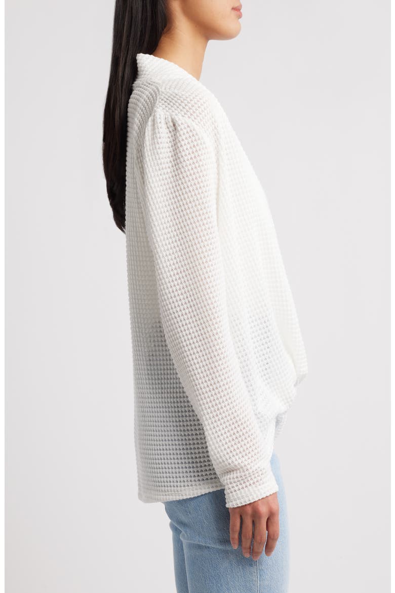 Open Stitch Surplice Sweater, Alternate, color, WHITE