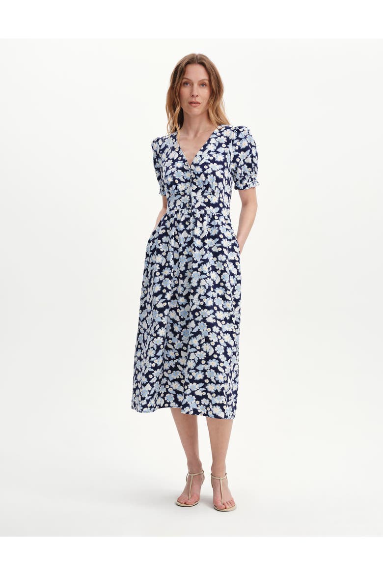 Petite Samantha Midi Dress, Main, color, Blue Flower