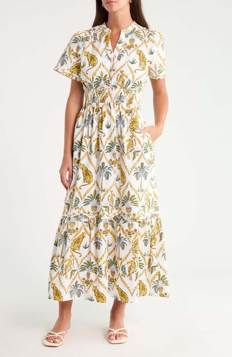 Belraj Tiered Cotton Poplin Maxi Dress