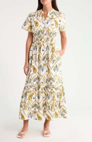 SUGARLIPS Belraj Tiered Cotton Poplin Maxi Dress