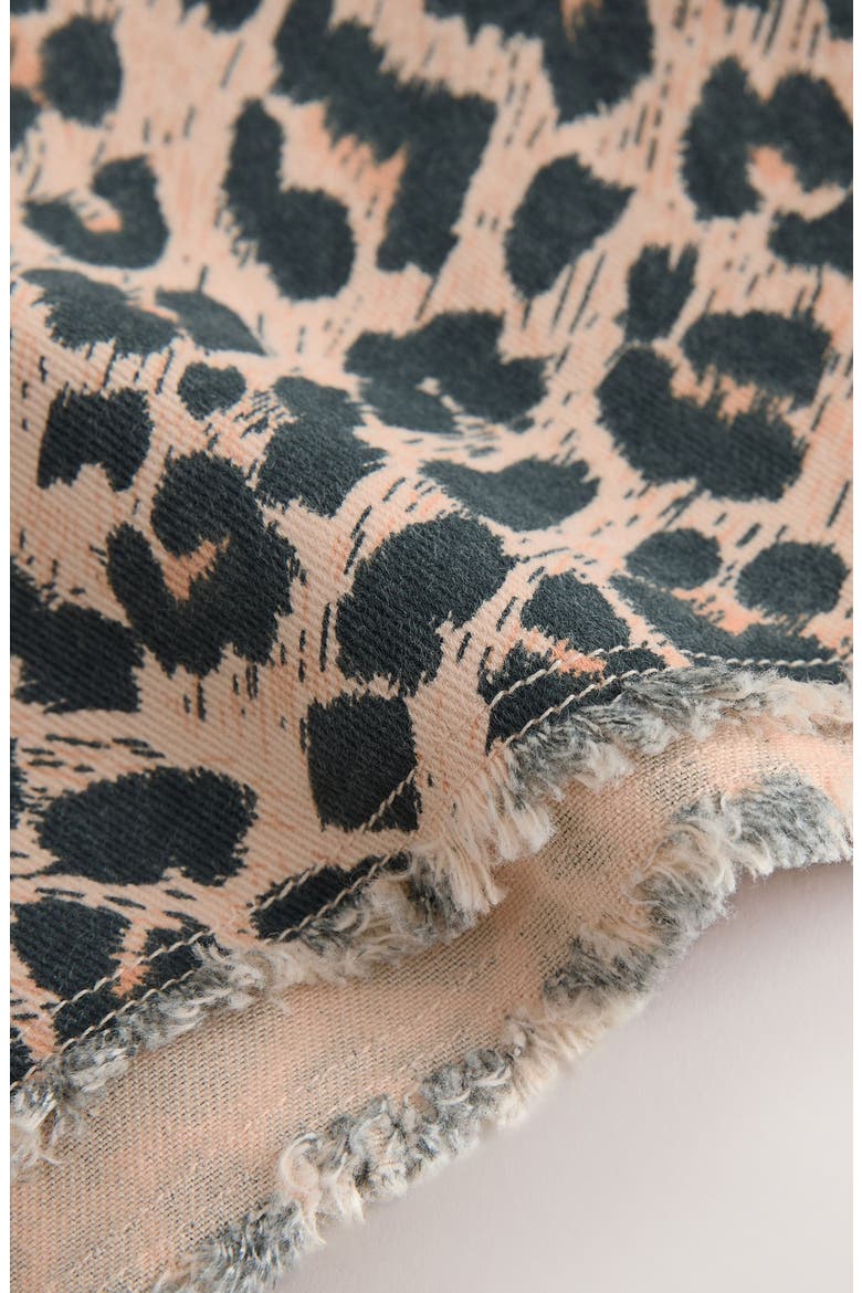 Kids' Leopard Print Denim Shorts, Alternate, color, BROWN