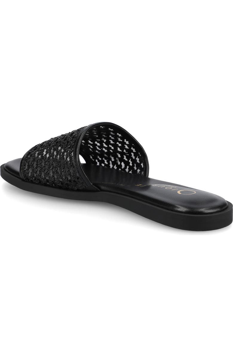Journee Collection Prisilla Slide Sandal, Alternate, color, Black Open Raffia