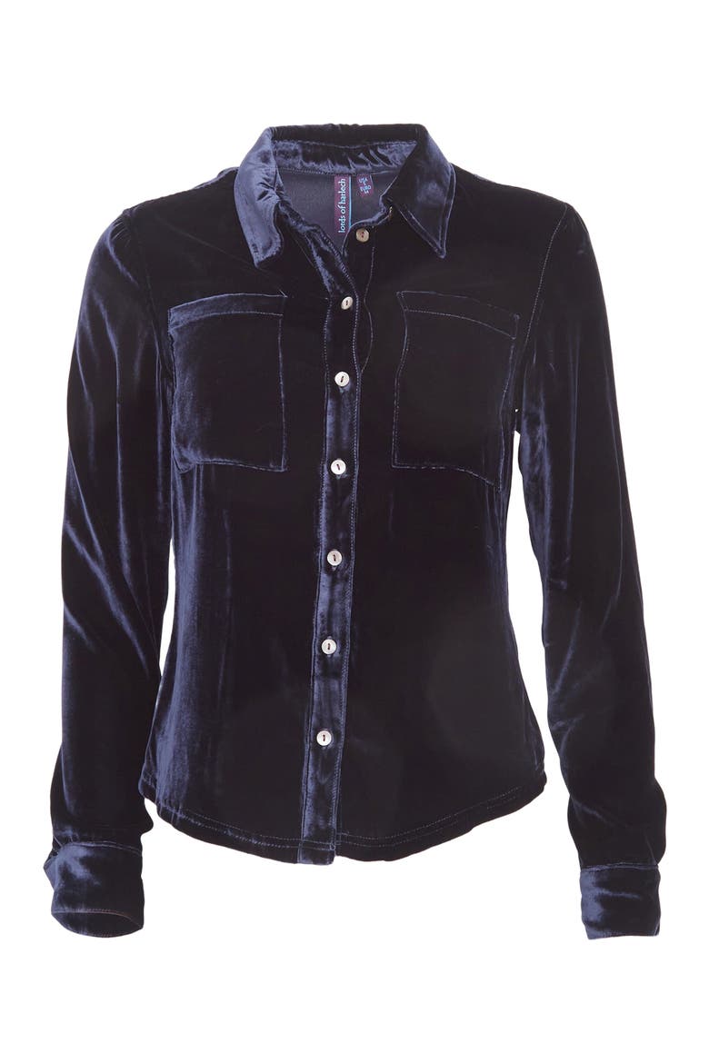 Sylvia Velvet Shirt, Main, color, Navy Velvet