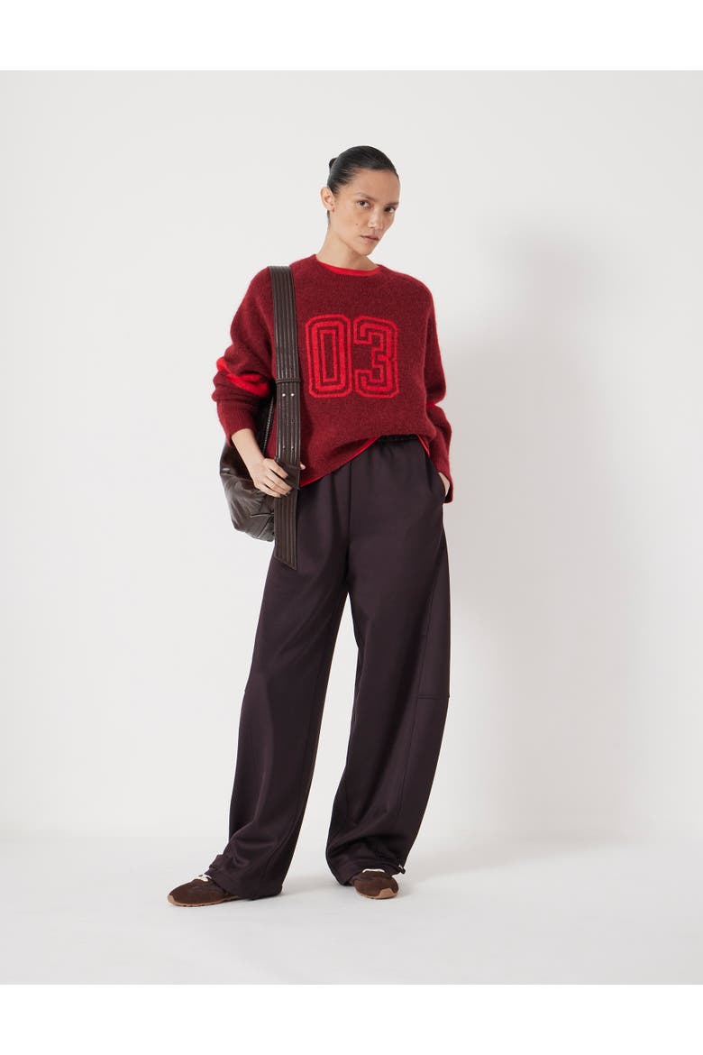 Varsity Jacquard Wool Blend Sweater, Alternate, color, Winde Red