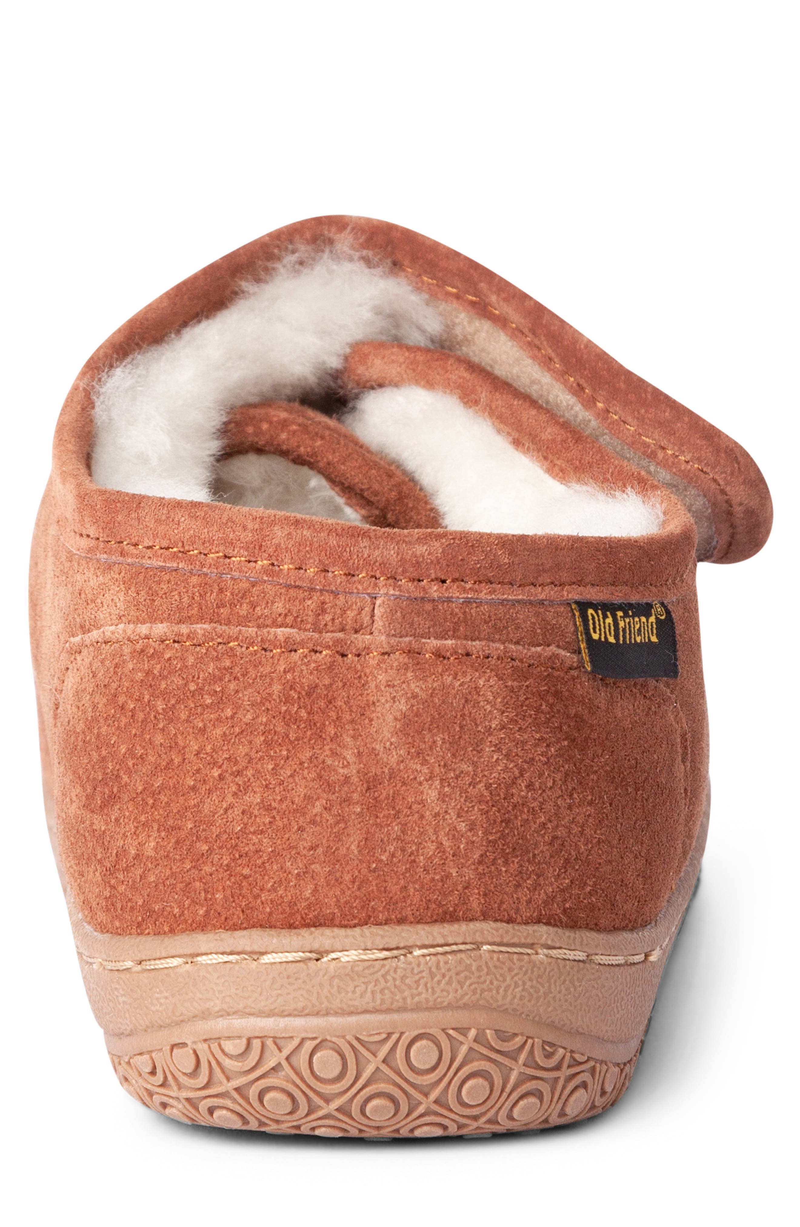 Genuine Shearling Bootie Slipper, Alternate, color, CHESTNUT LEATHER