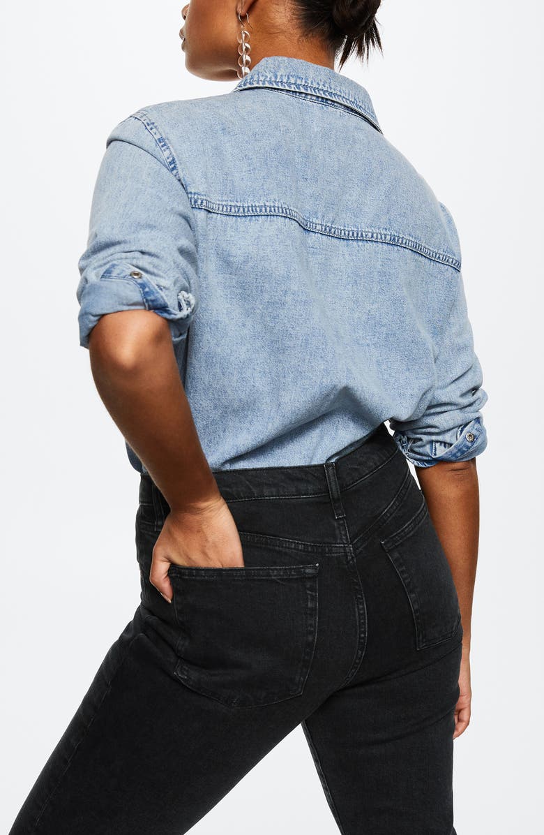 MANGO High Waist Crop Slim Jeans, Alternate, color,